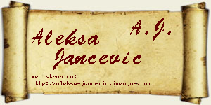 Aleksa Jančević vizit kartica